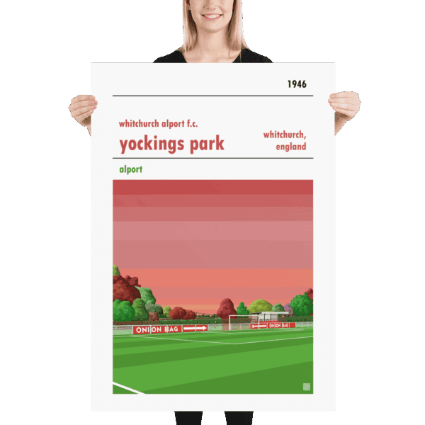 Massive football poster of Whitchurch Alport FC and Yockings Park