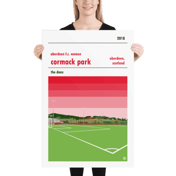 Huge football poster of Aberdeen LFC and Cormack Park