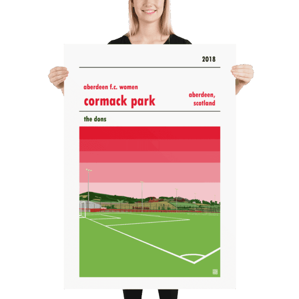 Massive football poster of Aberdeen LFC and Cormack Park