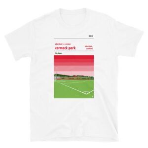 White t-shirt of Aberdeen LFC and Cormack Park