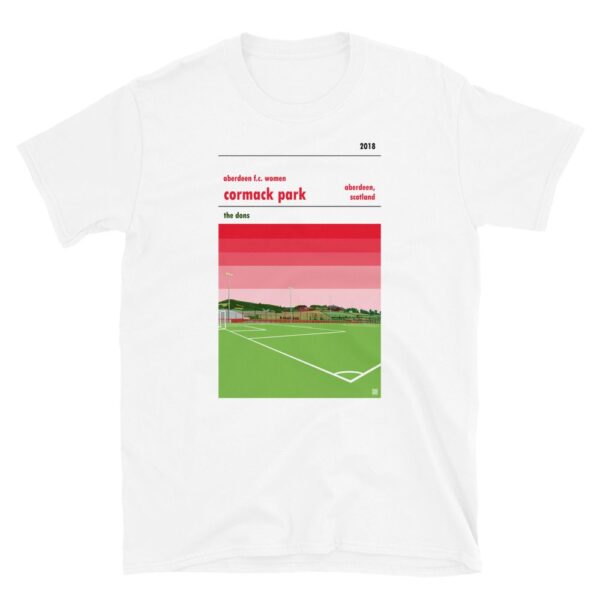 White t-shirt of Aberdeen LFC and Cormack Park