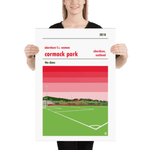 Large football poster of Aberdeen LFC and Cormack Park