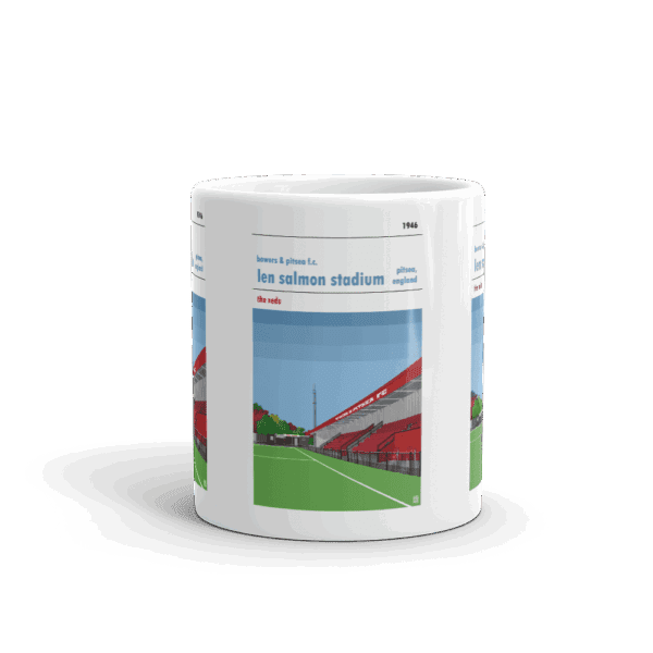 Retro look Len Salmon Stadium, Bowers & Pitsea FC Mug - Image 3