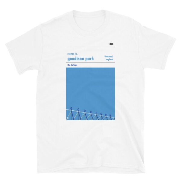 White Everton and Goodison Park t-shirt