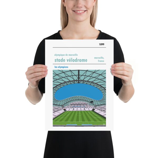 Medium football poster of Olympique de Marseille and Stade Velodrome