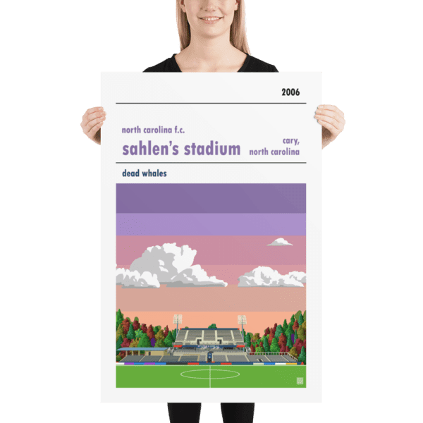 Huge football poster of North Carolina FC and Sahlen’s Stadium