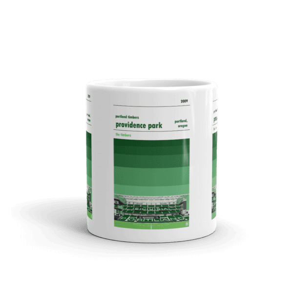 Retro look Providence Park, Portland Timbers with Green Sky Mug - Image 3