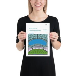 Small football poster of Olympique de Marseille and Stade Velodrome