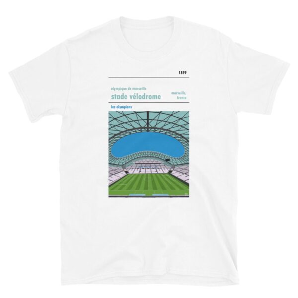 White t-shirt of Olympique de Marseille and Stade Velodrome