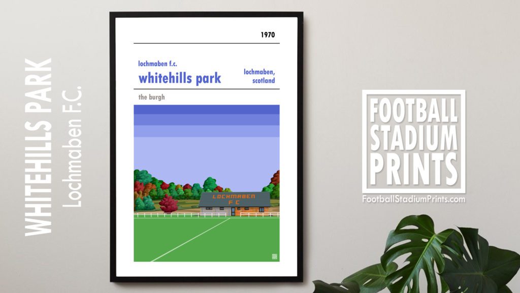 Framed football print of Lochmaben FC and Whitehills Park