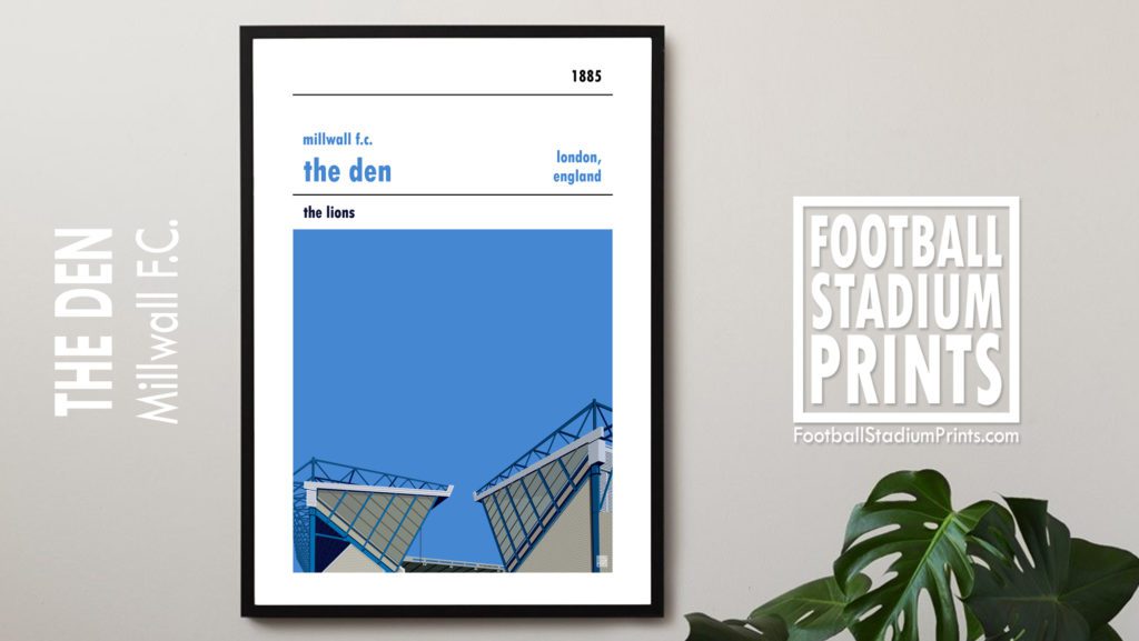 Framed Football print of Millwall and the Den