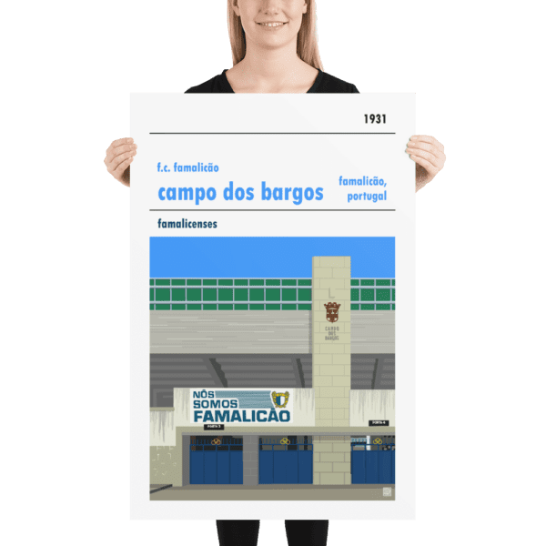 Huge football poster of F.C. Famalicão and Campo dos Bargos