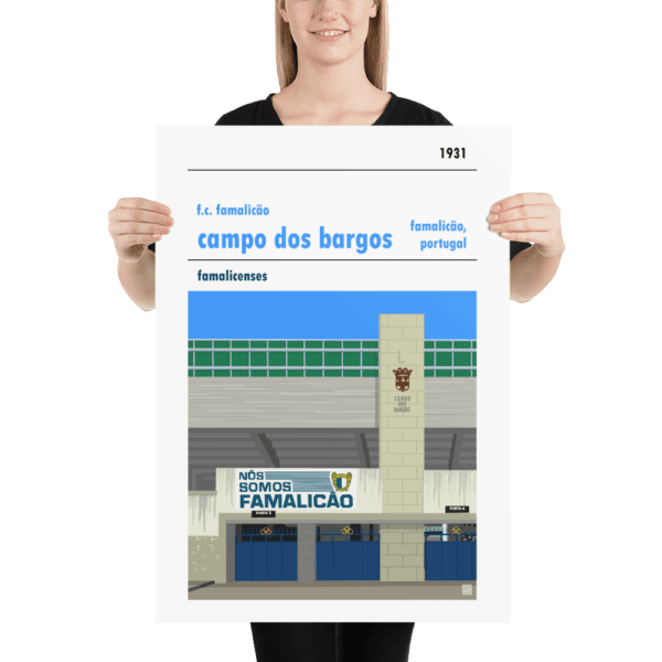 Large football poster of F.C. Famalicão and Campo dos Bargos