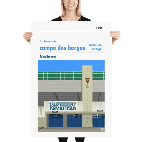 Massive football poster of F.C. Famalicão and Campo dos Bargos