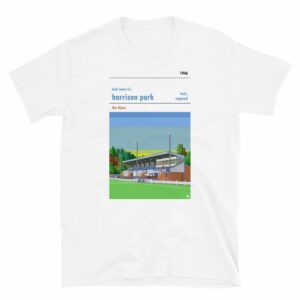 White t-shirt of Leek Town and Harrison Park