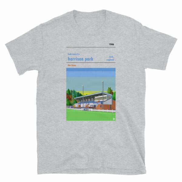 Grey t-shirt of Leek Town and Harrison Park