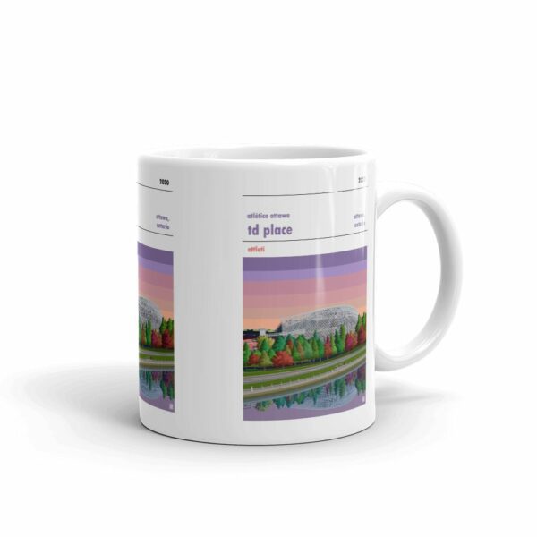 Retro look TD Place at sunset, Atletico Ottawa Mug - Image 2