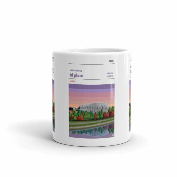 Retro look TD Place at sunset, Atletico Ottawa Mug - Image 3