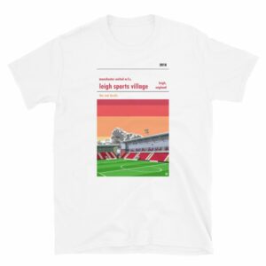 White t-shirt of Manchester United WFC and Leigh Sports Village