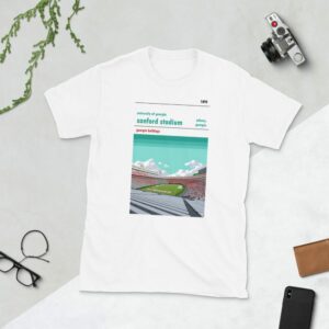 White Georgia Bulldogs and Sanford Stadium t-shirt