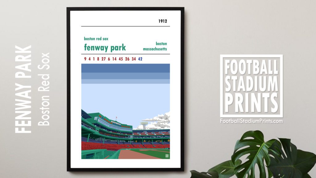 Boston Red Sox and Fenway Park Framed Baseball Print