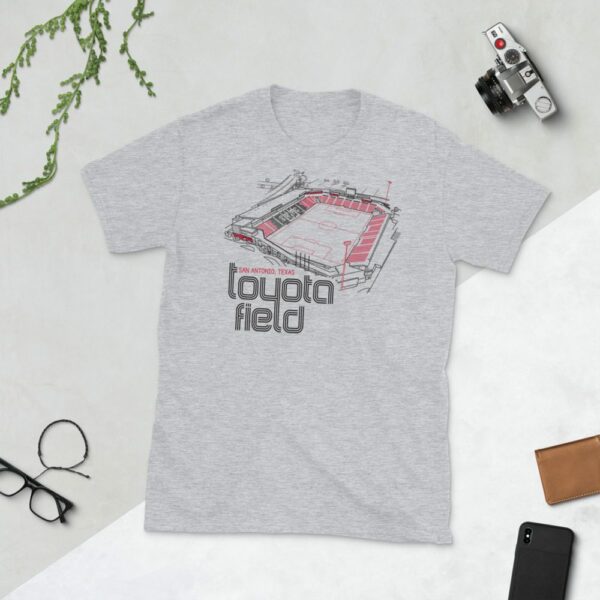 Gray San Antonio FC and Toyota Field T-Shirt