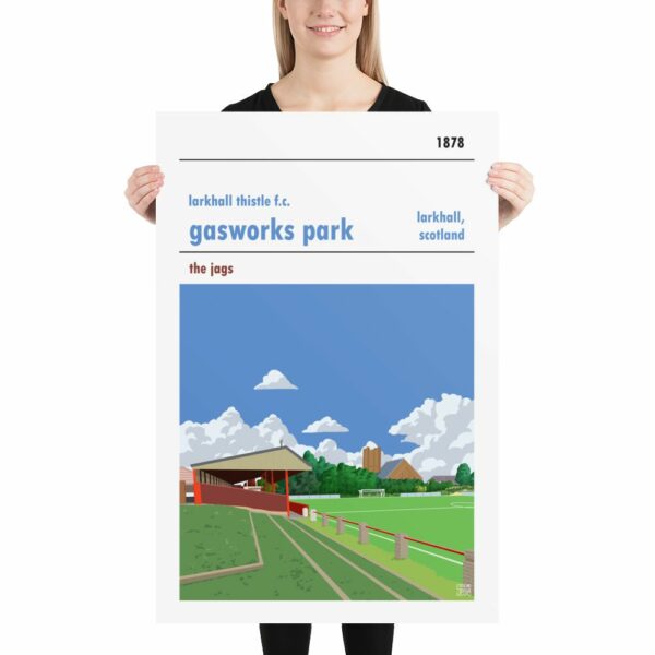 Huge Larkhall Thistle and Gasworks Park football poster