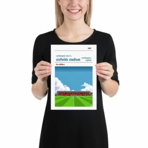 Small Northampton Town and Sixfields Stadium football print