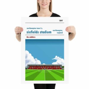 Northampton Town and Sixfields Stadium football print