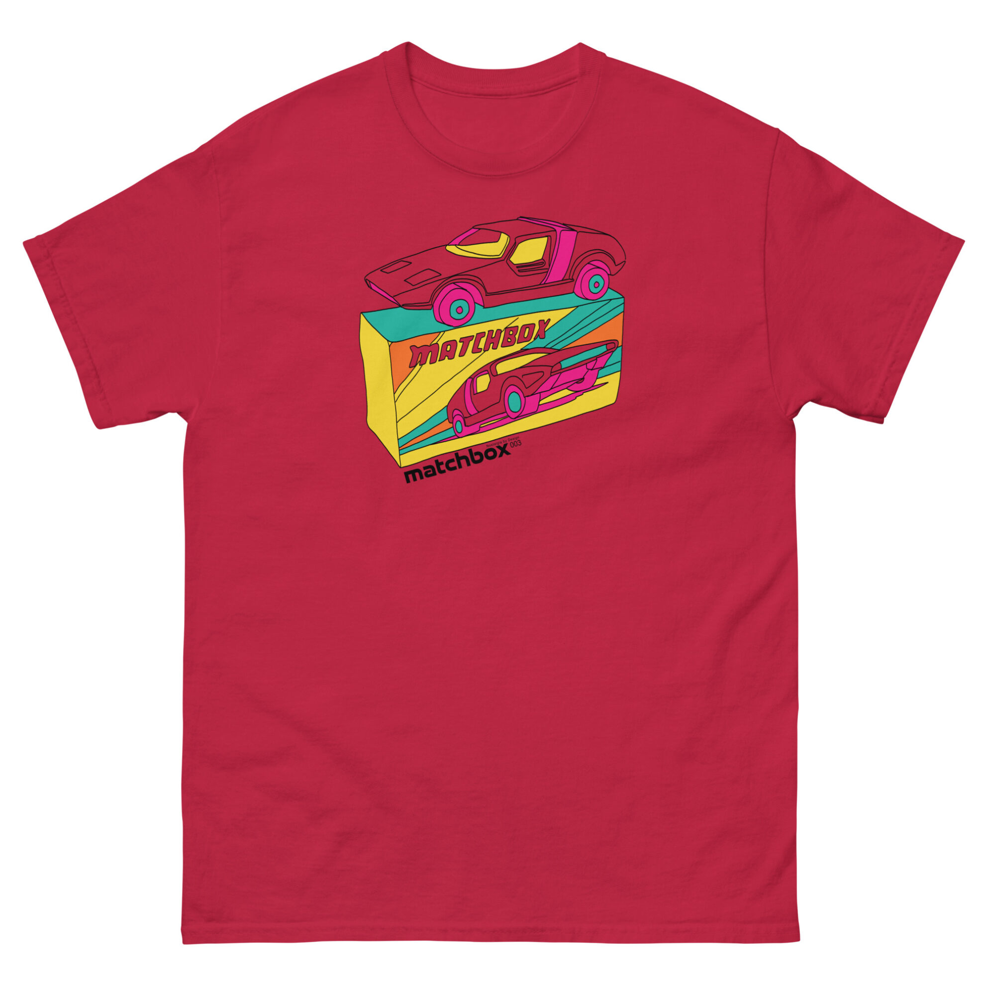 Red retro matchbox car t-shirt by Nostalgia by Design for Football Stadium Prints