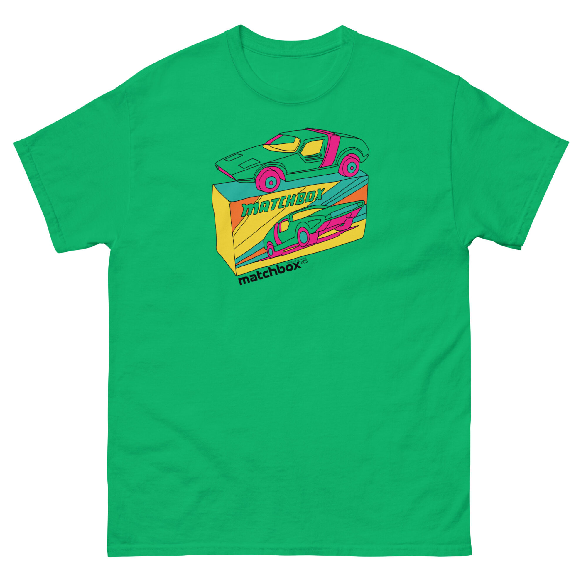Green retro matchbox car t-shirt by Nostalgia by Design for Football Stadium Prints
