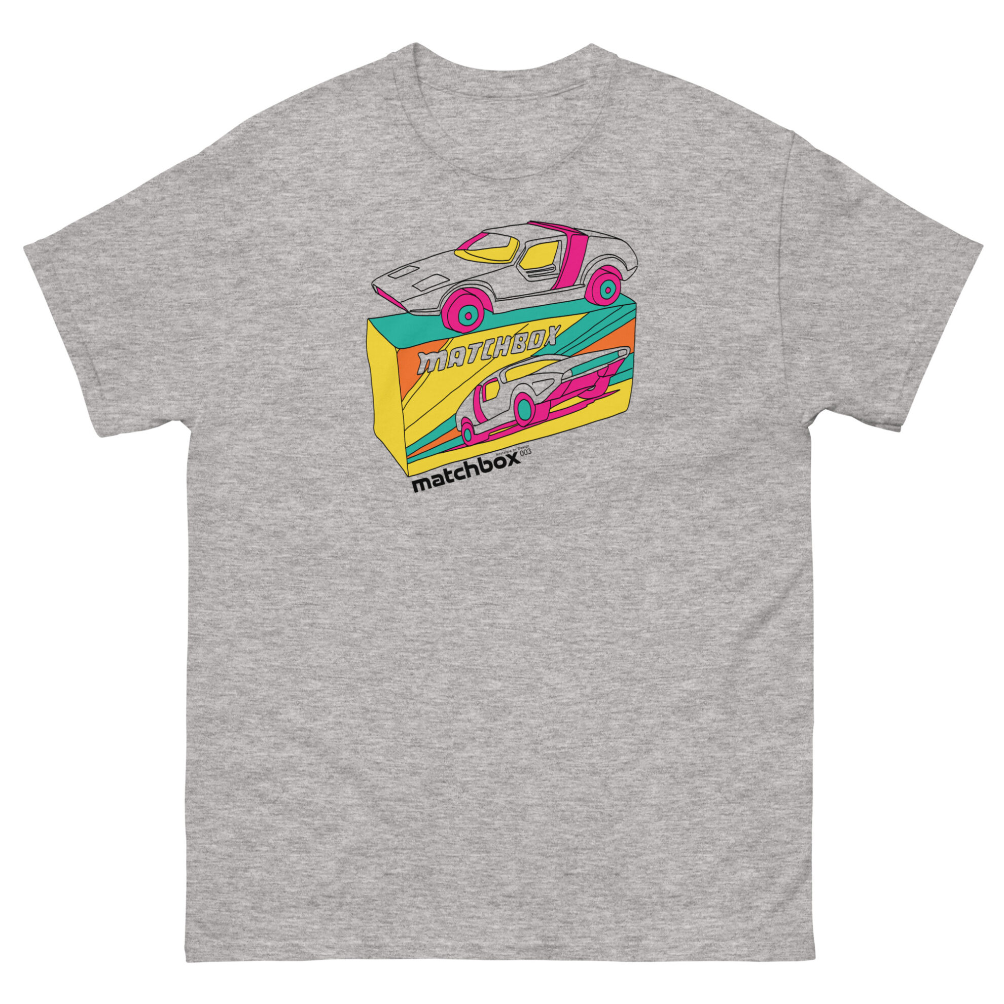 Grey retro matchbox car t-shirt by Nostalgia by Design for Football Stadium Prints
