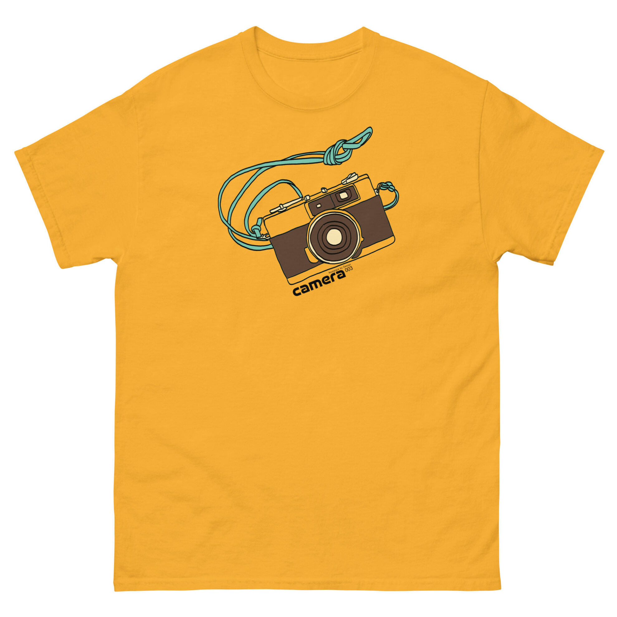 Yellow Retro Camera T-Shirt by Nostalgia by Design for Football Stadium Prints