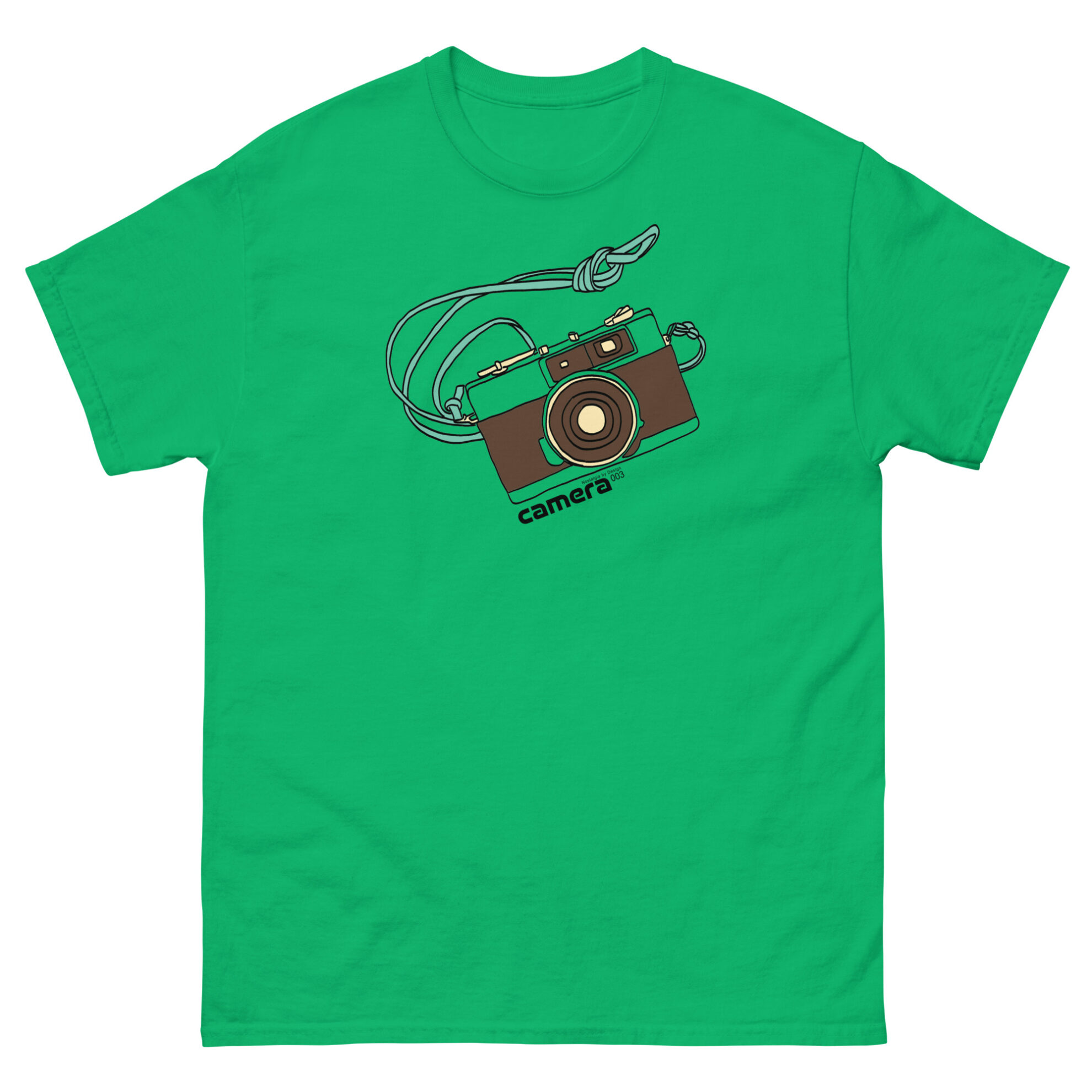 Green Retro Camera T-Shirt by Nostalgia by Design for Football Stadium Prints