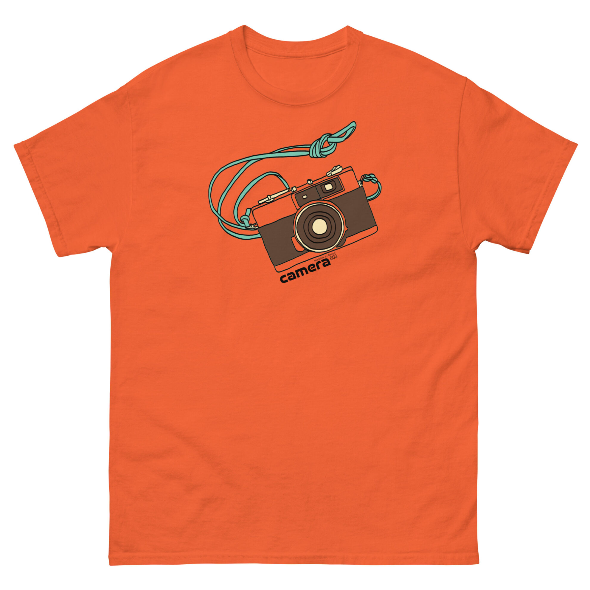 Orange Retro Camera T-Shirt by Nostalgia by Design for Football Stadium Prints