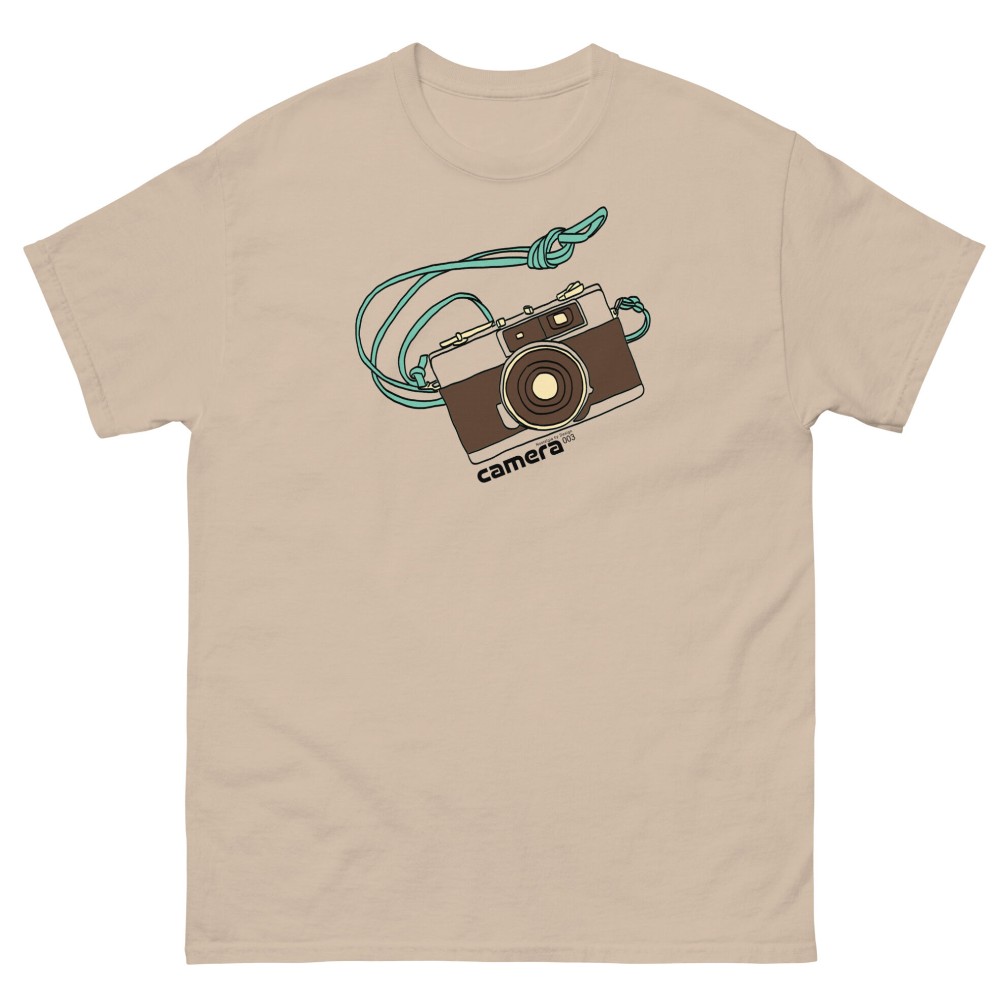 Sand Retro Camera T-Shirt by Nostalgia by Design for Football Stadium Prints