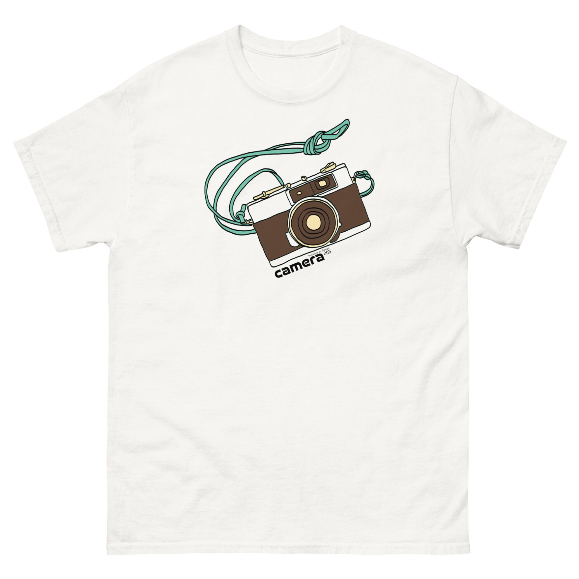 White Retro Camera T-Shirt by Nostalgia by Design for Football Stadium Prints