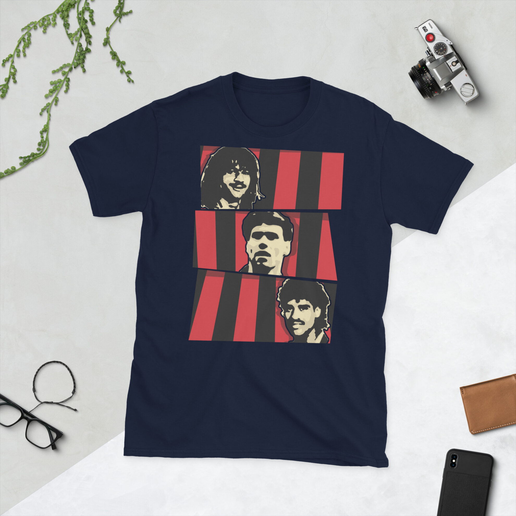Navy AC Milan T-Shirt of the Dutch Masters Ruud Gullit, Marco van Basten and Frank Rijkaard