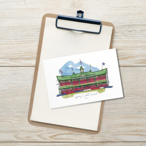 A white postcard of the Sydney Cricket Ground