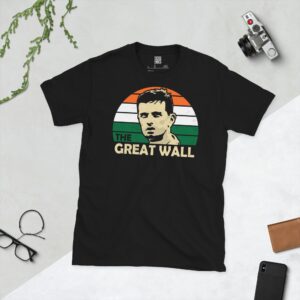 A black Rahul Dravid retro cricket shirt, sunburst design