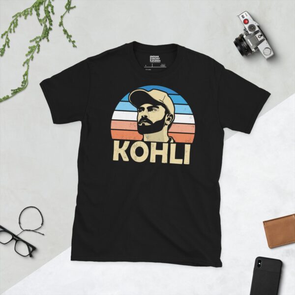 A black Indian cricket star Virat Kohli graphic t-shirt (blue)