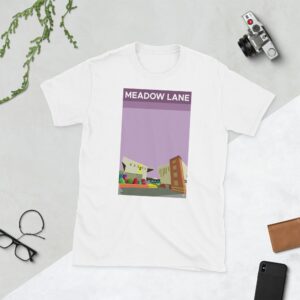 A white Notts County and Meadow Lane T-Shirt