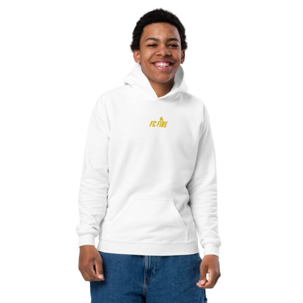 Cream FC Fire youth hoodie - breathable embroidered football training top