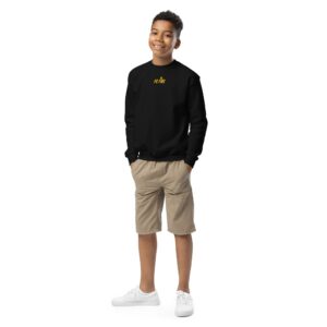 Black FC Fire youth football sweatshirt with embroidered logo – UK-made crewneck for juniors