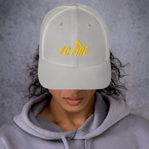 FC Fire Retro Trucker Hat – Gold Embroidered Logo | Multiple Colours - Image 9