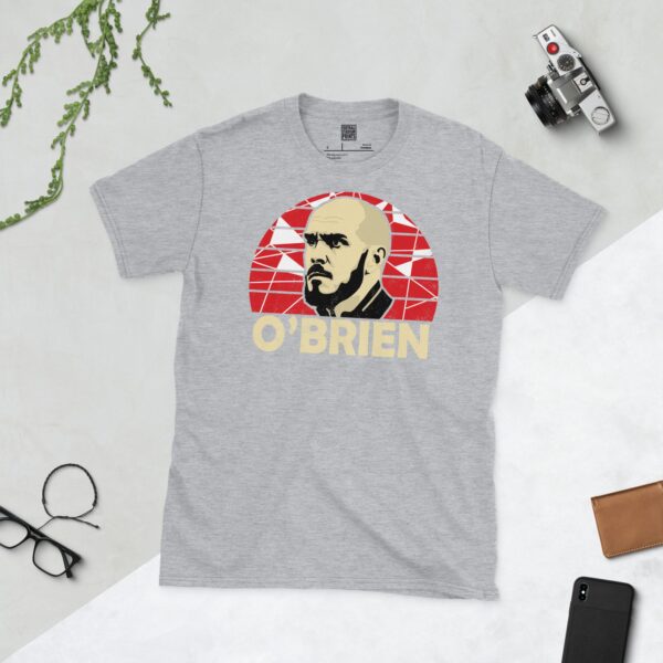 A sports grey Joey O'Brien T-shirt featuring a red sunburst design with "O'BRIEN" written under the main graphic.