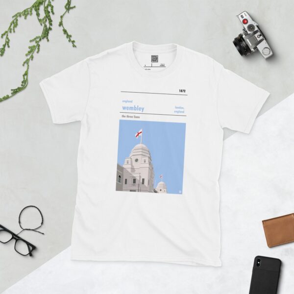 Retro look Wembley and England Short-Sleeve Unisex T-Shirt - Image 3