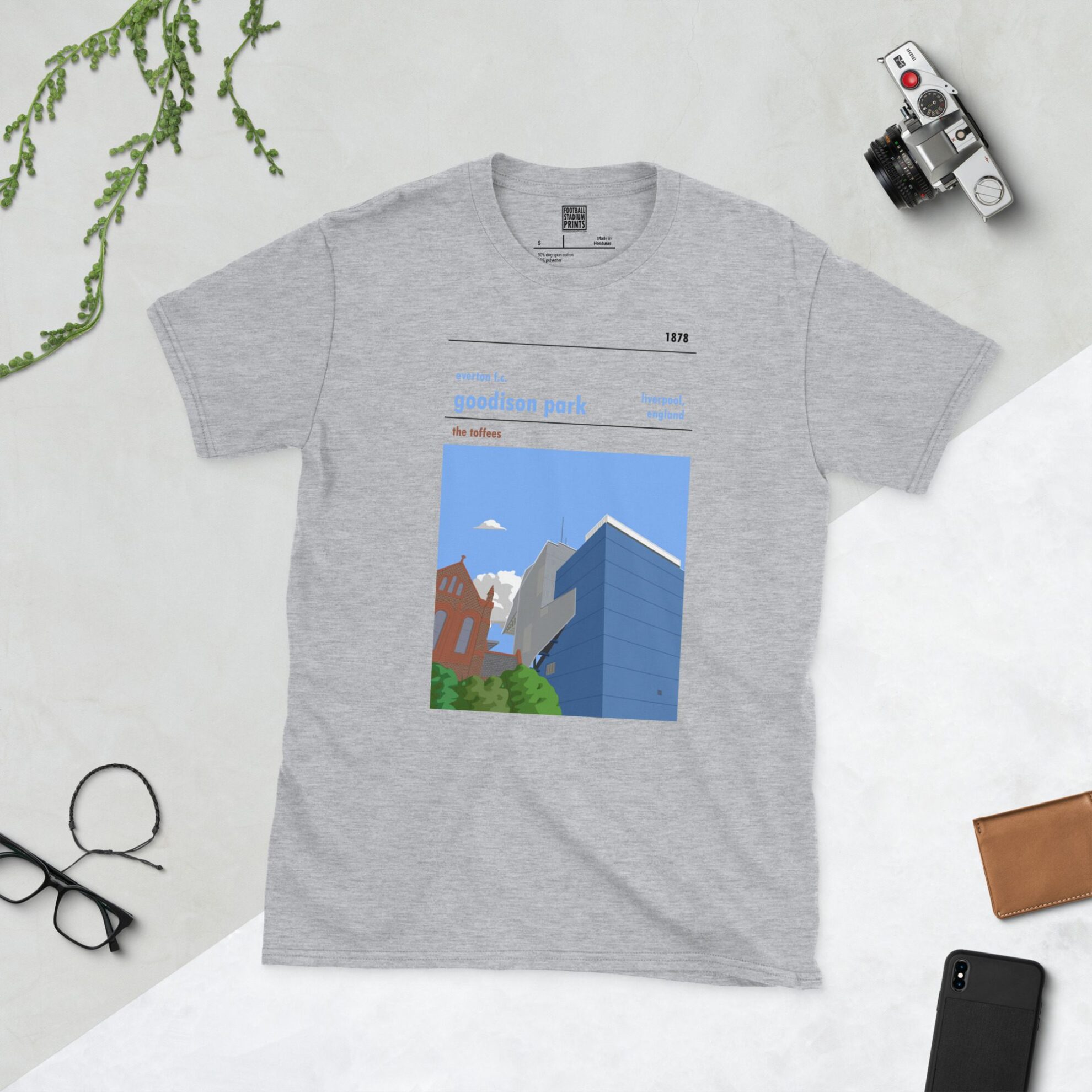 Retro Look Goodison Park and St Luke Short-Sleeve Unisex T-Shirt - Image 5