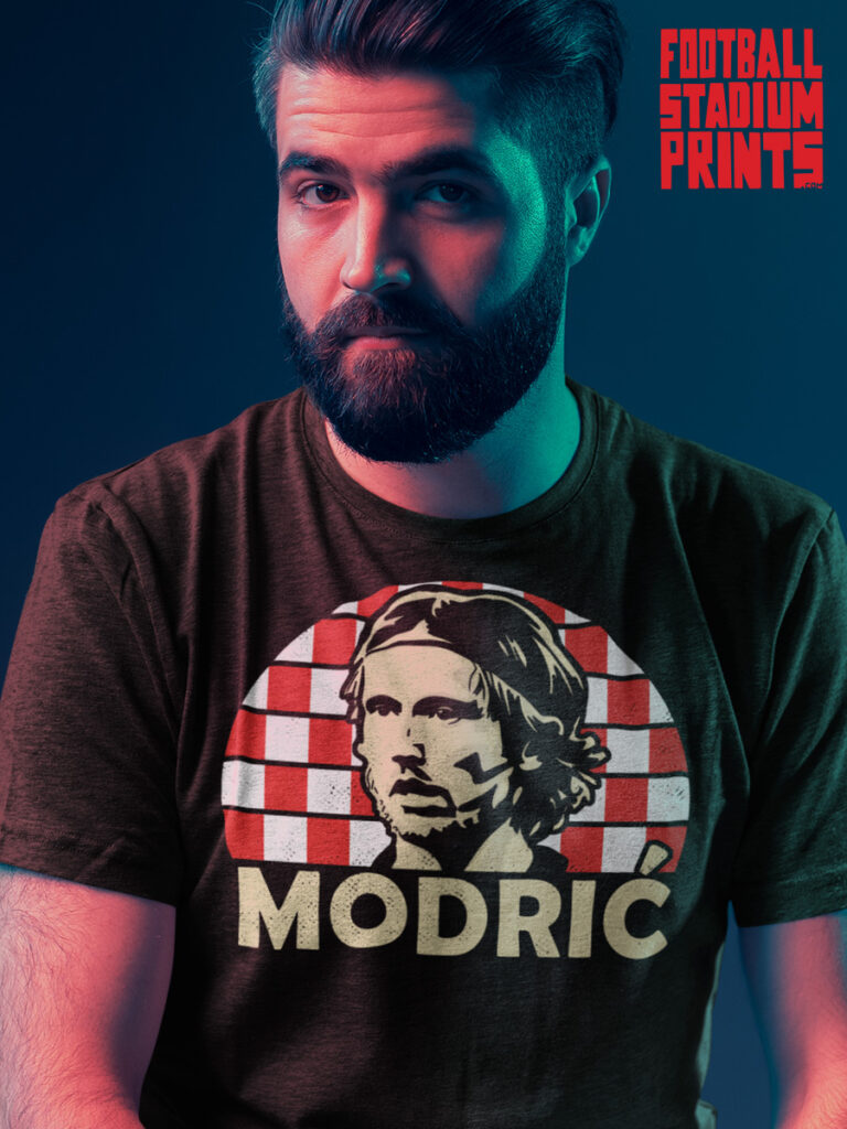 Luka Modric Croatia legend t-shirt - exclusive fan-inspired player apparel from Football Stadium Prints.