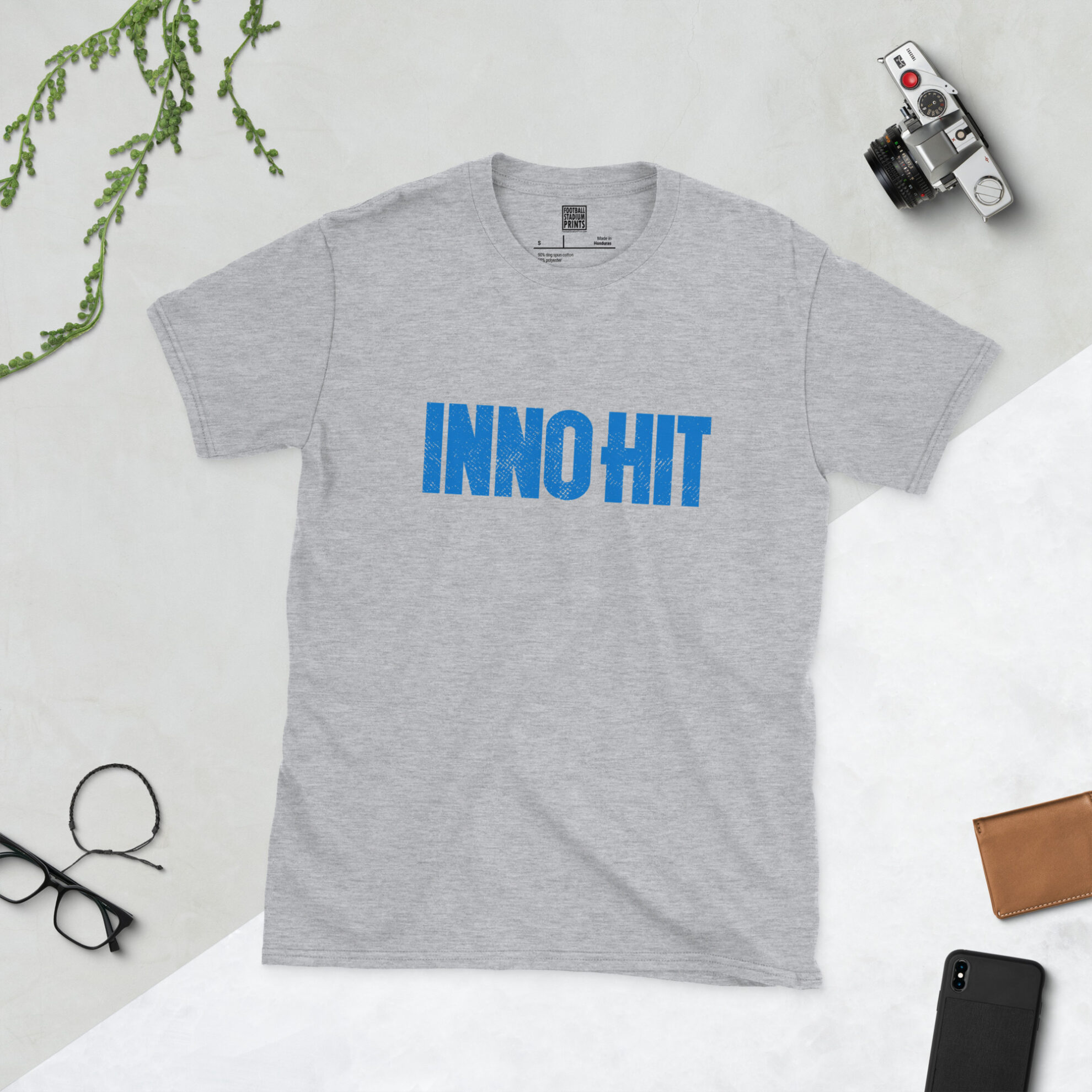 Sports Grey Inno Hit Inter Milan Classic Sponsor T-Shirt